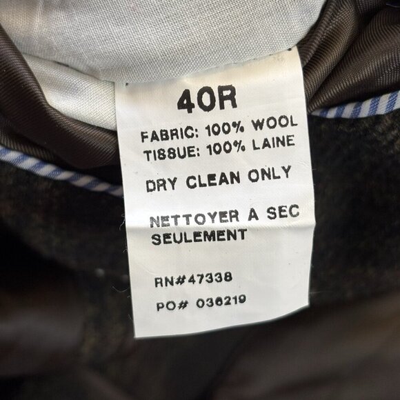 Tommy Hilfiger 40R Brown Sport Coat Blazer Jacket Check 100% Wool Made In Haiti - Picture 13 of 16